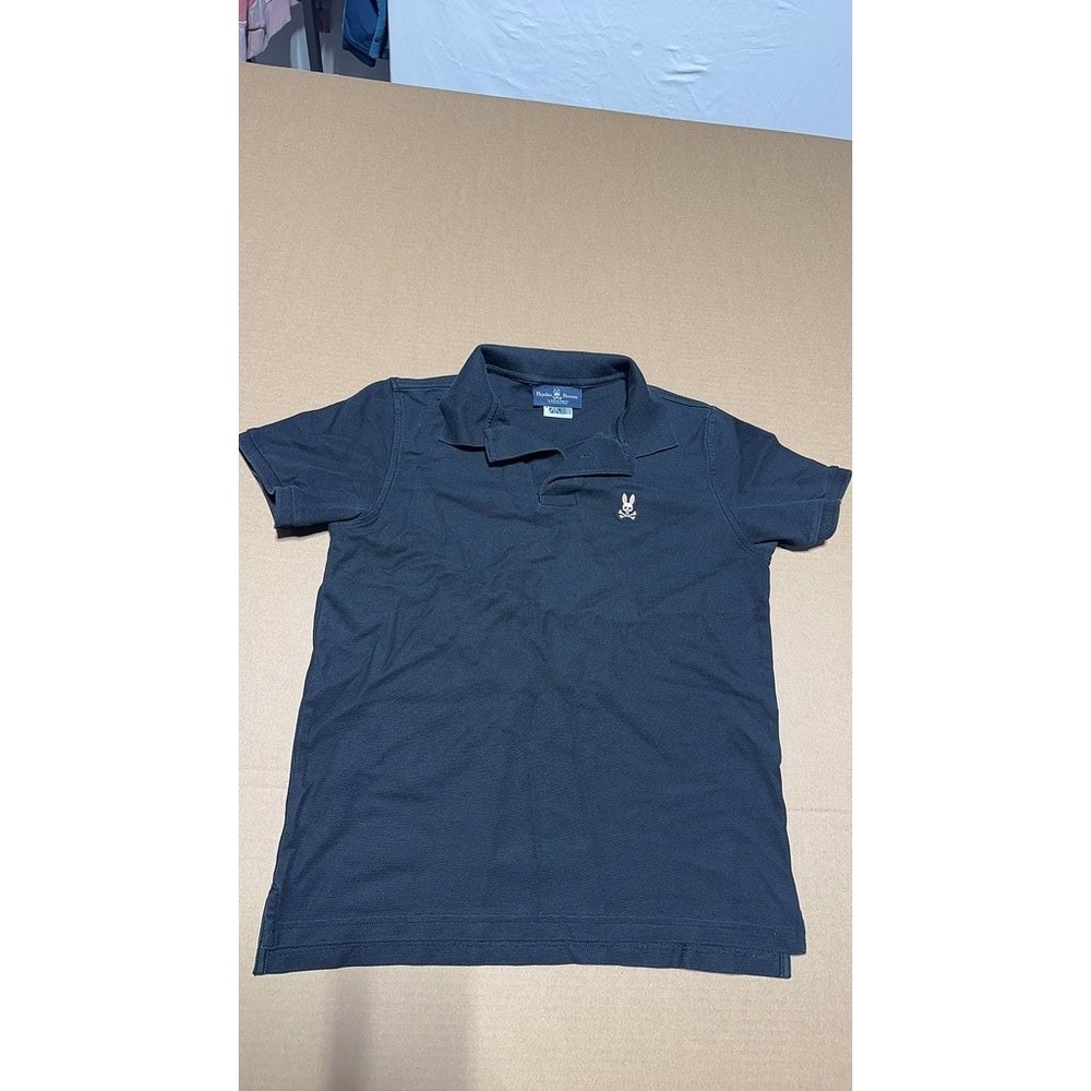 Psycho Bunny Mens Pima Cotton Polo Shirt Navy Blue Size 3 M